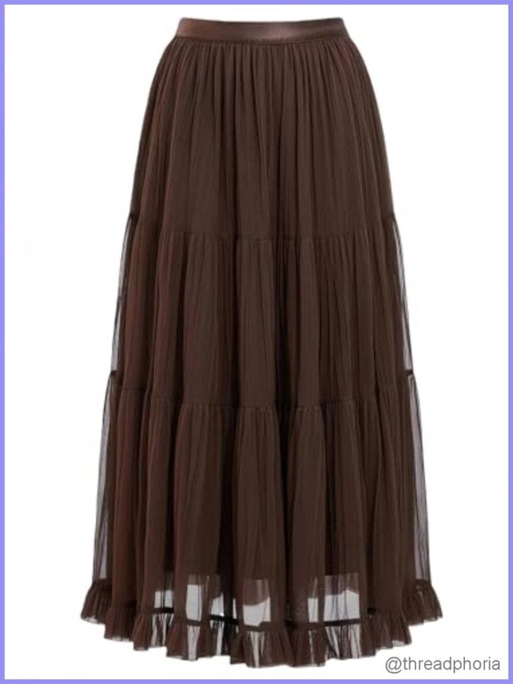 Women High Waisted Flowy Pleated Long Maxi Tulle Skirt A-Line